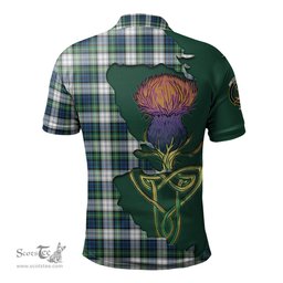 Scottish Gordon Dress Ancient Clan Tartan with Thistle and Scotland Map Tartan Plaid Polo Shirt Scottish Plaid Tartan Plaid - ScotsTee - scotstee.com