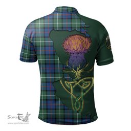 Scottish Davidson of Tulloch Clan Tartan with Thistle and Scotland Map Tartan Plaid Polo Shirt Scottish Plaid Tartan Plaid - ScotsTee - scotstee.com