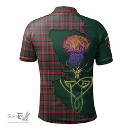 Scottish Cumming Hunting Modern Clan Tartan with Thistle and Scotland Map Tartan Plaid Polo Shirt Scottish Plaid Tartan Plaid - ScotsTee - scotstee.com