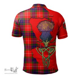 Scottish Fraser Modern Clan Tartan with Thistle and Scotland Map Tartan Plaid Polo Shirt Scottish Plaid Tartan Plaid - ScotsTee - scotstee.com