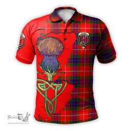 Scottish Fraser Modern Clan Tartan with Thistle and Scotland Map Tartan Plaid Polo Shirt Scottish Plaid Tartan Plaid - ScotsTee - scotstee.com