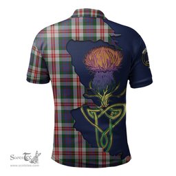 Scottish Fraser Red Dress Clan Tartan with Thistle and Scotland Map Tartan Plaid Polo Shirt Scottish Plaid Tartan Plaid - ScotsTee - scotstee.com