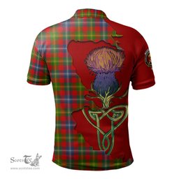 Scottish Forrester Clan Tartan with Thistle and Scotland Map Tartan Plaid Polo Shirt Scottish Plaid Tartan Plaid - ScotsTee - scotstee.com