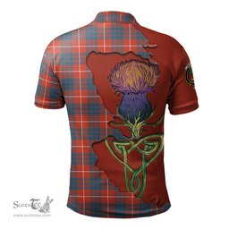 Scottish Hamilton Ancient Clan Tartan with Thistle and Scotland Map Tartan Plaid Polo Shirt Scottish Plaid Tartan Plaid - ScotsTee - scotstee.com