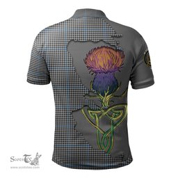 Scottish Gladstone Clan Tartan with Thistle and Scotland Map Tartan Plaid Polo Shirt Scottish Plaid Tartan Plaid - ScotsTee - scotstee.com