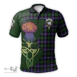 Scottish Galbraith Modern Clan Tartan with Thistle and Scotland Map Tartan Plaid Polo Shirt Scottish Plaid Tartan Plaid - ScotsTee - scotstee.com