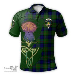 Scottish Dundas Modern Clan Tartan with Thistle and Scotland Map Tartan Plaid Polo Shirt Scottish Plaid Tartan Plaid - ScotsTee - scotstee.com
