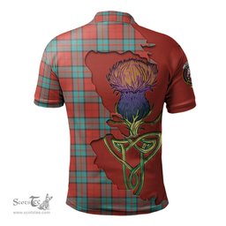 Scottish Dunbar Ancient Clan Tartan with Thistle and Scotland Map Tartan Plaid Polo Shirt Scottish Plaid Tartan Plaid - ScotsTee - scotstee.com