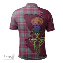 Scottish Crawford Ancient Clan Tartan with Thistle and Scotland Map Tartan Plaid Polo Shirt Scottish Plaid Tartan Plaid - ScotsTee - scotstee.com