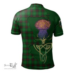 Scottish Ged Clan Tartan with Thistle and Scotland Map Tartan Plaid Polo Shirt Scottish Plaid Tartan Plaid - ScotsTee - scotstee.com