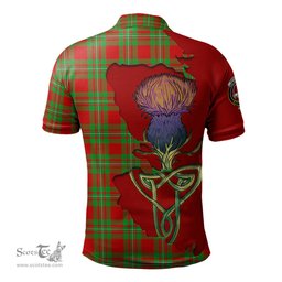 Scottish Grierson Clan Tartan with Thistle and Scotland Map Tartan Plaid Polo Shirt Scottish Plaid Tartan Plaid - ScotsTee - scotstee.com