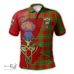 Scottish Grierson Clan Tartan with Thistle and Scotland Map Tartan Plaid Polo Shirt Scottish Plaid Tartan Plaid - ScotsTee - scotstee.com