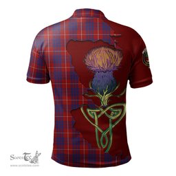 Scottish Hamilton Clan Tartan with Thistle and Scotland Map Tartan Plaid Polo Shirt Scottish Plaid Tartan Plaid - ScotsTee - scotstee.com