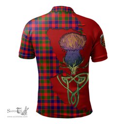 Scottish Gow Modern Clan Tartan with Thistle and Scotland Map Tartan Plaid Polo Shirt Scottish Plaid Tartan Plaid - ScotsTee - scotstee.com