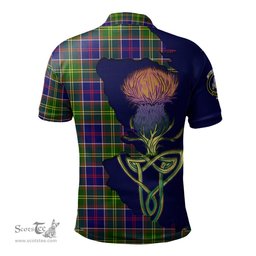 Scottish Dalrymple Clan Tartan with Thistle and Scotland Map Tartan Plaid Polo Shirt Scottish Plaid Tartan Plaid - ScotsTee - scotstee.com