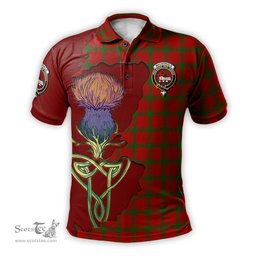 Scottish MacDonald of Sleat Clan Tartan with Thistle and Scotland Map Tartan Plaid Polo Shirt Scottish Plaid Tartan Plaid - ScotsTee - scotstee.com