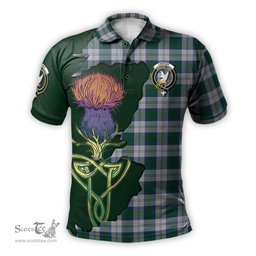 Scottish Lindsay Dress Clan Tartan with Thistle and Scotland Map Tartan Plaid Polo Shirt Scottish Plaid Tartan Plaid - ScotsTee - scotstee.com