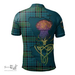 Scottish Kirkpatrick Clan Tartan with Thistle and Scotland Map Tartan Plaid Polo Shirt Scottish Plaid Tartan Plaid - ScotsTee - scotstee.com