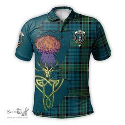Scottish Kirkpatrick Clan Tartan with Thistle and Scotland Map Tartan Plaid Polo Shirt Scottish Plaid Tartan Plaid - ScotsTee - scotstee.com