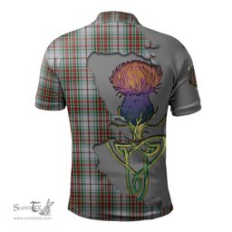 Scottish MacBain Dress Clan Tartan with Thistle and Scotland Map Tartan Plaid Polo Shirt Scottish Plaid Tartan Plaid - ScotsTee - scotstee.com