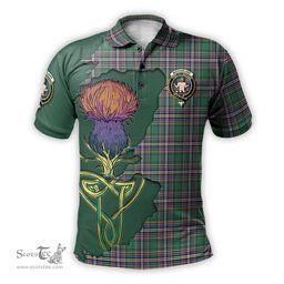 Scottish MacFarlane Hunting Ancient Clan Tartan with Thistle and Scotland Map Tartan Plaid Polo Shirt Scottish Plaid Tartan Plaid - ScotsTee - scotstee.com