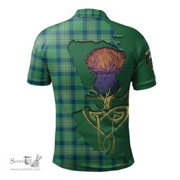 Scottish Kennedy Ancient Clan Tartan with Thistle and Scotland Map Tartan Plaid Polo Shirt Scottish Plaid Tartan Plaid - ScotsTee - scotstee.com
