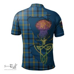 Scottish Laing Clan Tartan with Thistle and Scotland Map Tartan Plaid Polo Shirt Scottish Plaid Tartan Plaid - ScotsTee - scotstee.com