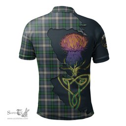 Scottish MacDowall Clan Tartan with Thistle and Scotland Map Tartan Plaid Polo Shirt Scottish Plaid Tartan Plaid - ScotsTee - scotstee.com