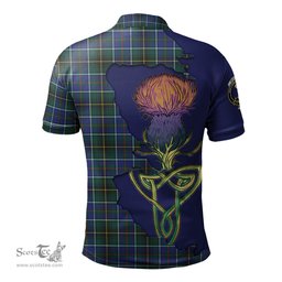 Scottish MacInnes Modern Clan Tartan with Thistle and Scotland Map Tartan Plaid Polo Shirt Scottish Plaid Tartan Plaid - ScotsTee - scotstee.com