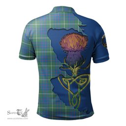 Scottish MacIntyre Hunting Ancient Clan Tartan with Thistle and Scotland Map Tartan Plaid Polo Shirt Scottish Plaid Tartan Plaid - ScotsTee - scotstee.com