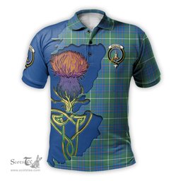 Scottish MacIntyre Hunting Ancient Clan Tartan with Thistle and Scotland Map Tartan Plaid Polo Shirt Scottish Plaid Tartan Plaid - ScotsTee - scotstee.com