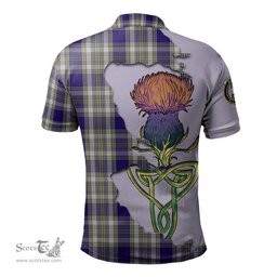 Scottish Livingston Dress Clan Tartan with Thistle and Scotland Map Tartan Plaid Polo Shirt Scottish Plaid Tartan Plaid - ScotsTee - scotstee.com