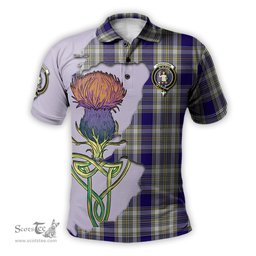 Scottish Livingston Dress Clan Tartan with Thistle and Scotland Map Tartan Plaid Polo Shirt Scottish Plaid Tartan Plaid - ScotsTee - scotstee.com