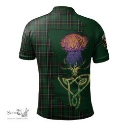 Scottish MacAlpin Clan Tartan with Thistle and Scotland Map Tartan Plaid Polo Shirt Scottish Plaid Tartan Plaid - ScotsTee - scotstee.com