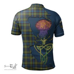 Scottish MacLellan Ancient Clan Tartan with Thistle and Scotland Map Tartan Plaid Polo Shirt Scottish Plaid Tartan Plaid - ScotsTee - scotstee.com