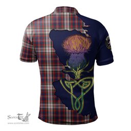 Scottish MacFarlane Dress Clan Tartan with Thistle and Scotland Map Tartan Plaid Polo Shirt Scottish Plaid Tartan Plaid - ScotsTee - scotstee.com