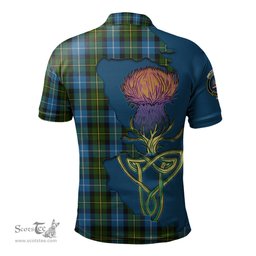 Scottish MacNeil of Barra Clan Tartan with Thistle and Scotland Map Tartan Plaid Polo Shirt Scottish Plaid Tartan Plaid - ScotsTee - scotstee.com