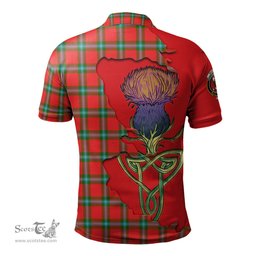 Scottish MacLaine of Loch Buie Clan Tartan with Thistle and Scotland Map Tartan Plaid Polo Shirt Scottish Plaid Tartan Plaid - ScotsTee - scotstee.com