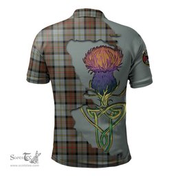 Scottish MacLeod of Harris Weathered Clan Tartan with Thistle and Scotland Map Tartan Plaid Polo Shirt Scottish Plaid Tartan Plaid - ScotsTee - scotstee.com