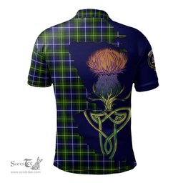 Scottish MacNeil of Barra Modern Clan Tartan with Thistle and Scotland Map Tartan Plaid Polo Shirt Scottish Plaid Tartan Plaid - ScotsTee - scotstee.com