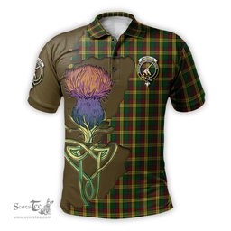 Scottish MacMillan Ancient Clan Tartan with Thistle and Scotland Map Tartan Plaid Polo Shirt Scottish Plaid Tartan Plaid - ScotsTee - scotstee.com