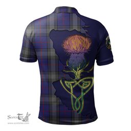 Scottish Kinnaird Clan Tartan with Thistle and Scotland Map Tartan Plaid Polo Shirt Scottish Plaid Tartan Plaid - ScotsTee - scotstee.com