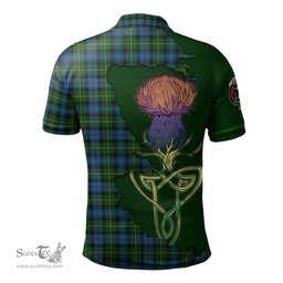 Scottish MacLeod of Skye Clan Tartan with Thistle and Scotland Map Tartan Plaid Polo Shirt Scottish Plaid Tartan Plaid - ScotsTee - scotstee.com