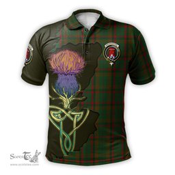 Scottish Macnaughton Hunting Clan Tartan with Thistle and Scotland Map Tartan Plaid Polo Shirt Scottish Plaid Tartan Plaid - ScotsTee - scotstee.com
