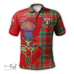Scottish MacLean of Duart Modern Clan Tartan with Thistle and Scotland Map Tartan Plaid Polo Shirt Scottish Plaid Tartan Plaid - ScotsTee - scotstee.com