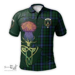 Scottish MacIntyre Clan Tartan with Thistle and Scotland Map Tartan Plaid Polo Shirt Scottish Plaid Tartan Plaid - ScotsTee - scotstee.com