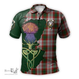Scottish Lindsay Dress Red Clan Tartan with Thistle and Scotland Map Tartan Plaid Polo Shirt Scottish Plaid Tartan Plaid - ScotsTee - scotstee.com