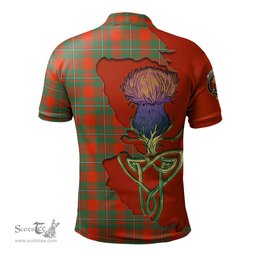 Scottish MacGregor Ancient Clan Tartan with Thistle and Scotland Map Tartan Plaid Polo Shirt Scottish Plaid Tartan Plaid - ScotsTee - scotstee.com
