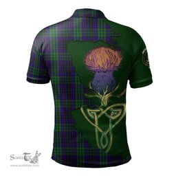 Scottish Lumsden Green Clan Tartan with Thistle and Scotland Map Tartan Plaid Polo Shirt Scottish Plaid Tartan Plaid - ScotsTee - scotstee.com