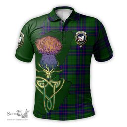 Scottish Lockhart Modern Clan Tartan with Thistle and Scotland Map Tartan Plaid Polo Shirt Scottish Plaid Tartan Plaid - ScotsTee - scotstee.com